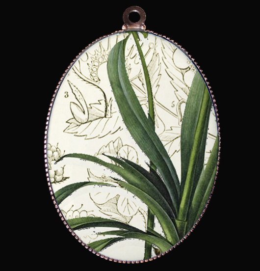 medallion in porcelain with leaves, gift for Mother's day, for a teacher, for a friend, for those who love nature and green