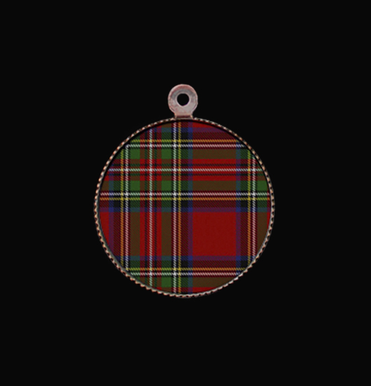 Porcelain tartan charm. Customize your jewel with this charm. Christmas gift.