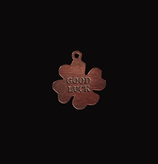 Four-leaf clover shaped copper pendant, good omen gift, good luck