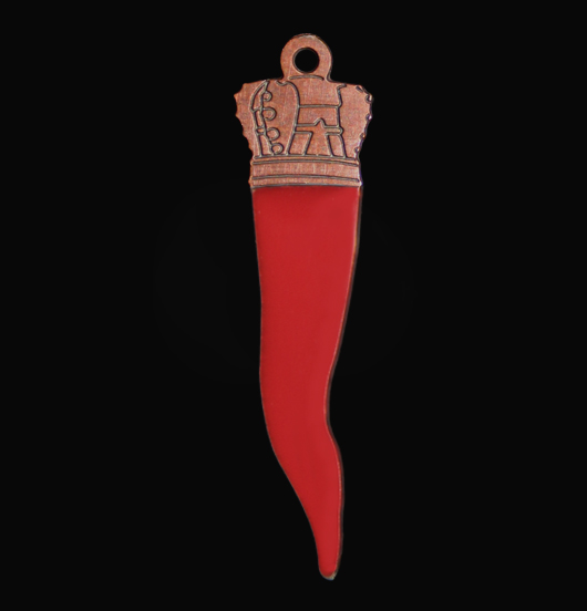 regal lucky charm horn shaped, red lucky charm, lucky charm horn shaped amulet, lucky charm colour, special occasion gift.