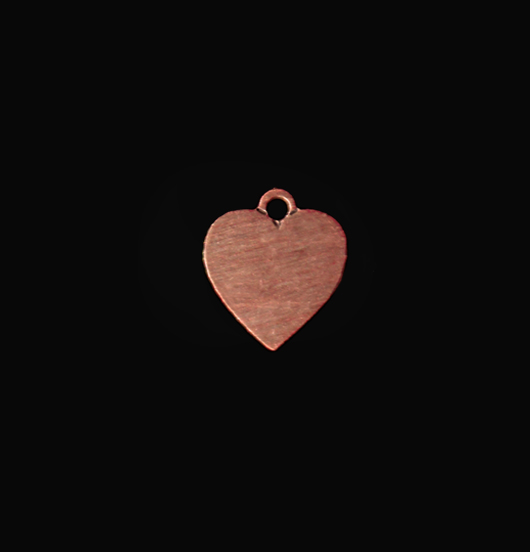 Little pink enamelled heart in copper. Charm to customize jewerly. Gift for Baptisms, first Communions, birth, female child, mum, birthday.