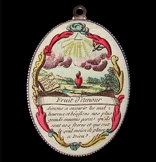 Medallion with a poem old print about loving your enemies, symbol of peace, forgiveness and fraternity, reconciler gift, gift for a friend, birthday gift