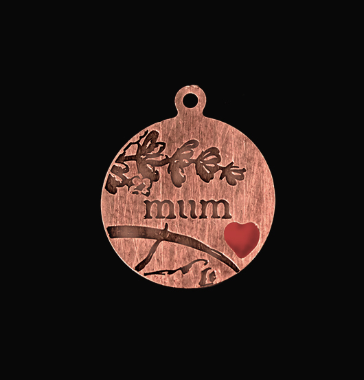 little charm in copper dedicated to your mum, gift for Mother's Day, Mother's Day, gift for a daughter, gift for a son.