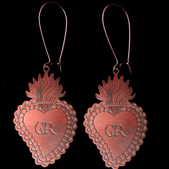 sacred collection earrings in copper, gift for best friend, gift for engagement, ex voto