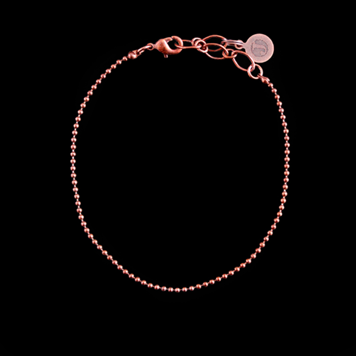 Bracciale a pallini in rame. Base per creare un bracciale personalizzato con i ciondoli che preferisci. Regalo unico.