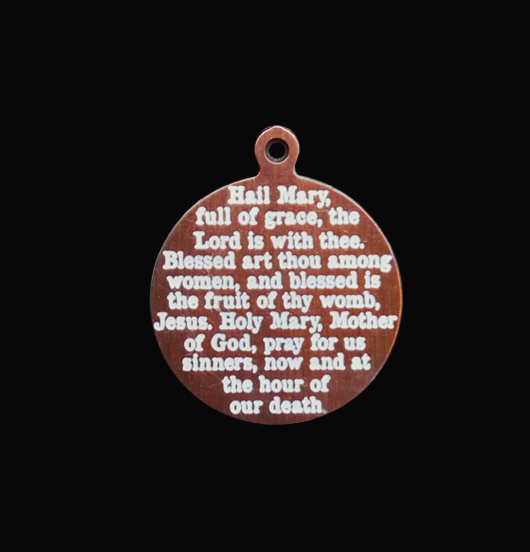 little copper medal with Ave Maria prayer engraved on it, gift for best friend, daughter, son, protection gift, First Communion gift, Confirmation gift, Baptism gift