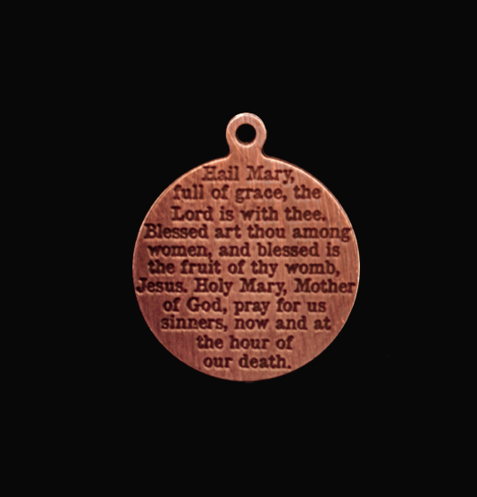copper charm with Ave Maria prayer engraved on it, gift for your best friend, for your daughter, your son, protection gift, gift for First Communion, gift for Confirmation, gift for Baptism