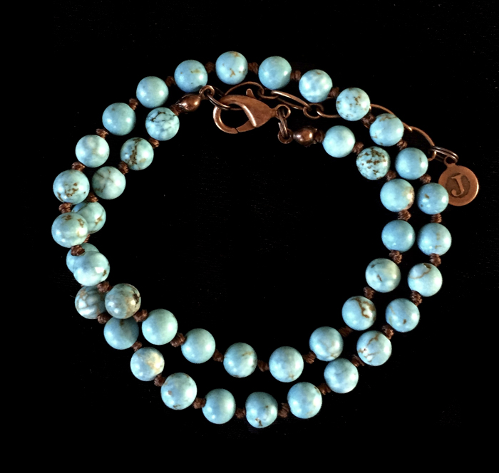 collana bracciale in howlite color avorio, collana base girocollo personalizzabile con ciondoli esclusivi, regalo personalizzato