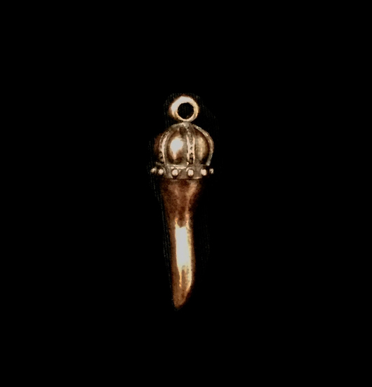 cornetto in fusione rame portafortuna, amuleto benaugurante