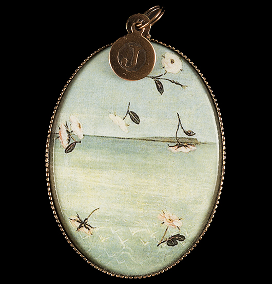 medallion in porcelain, detail of the painting 