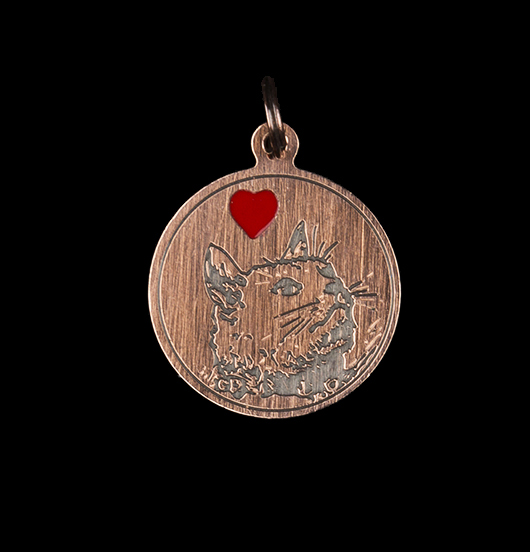 little charm in copper dedicated to people who love cats, gift for cat lover, gift for animal lover