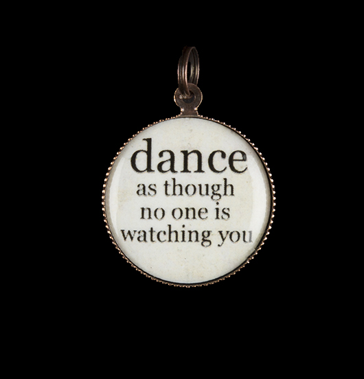 charm in porcelain with written DANCE to customize a jewel dedicated to a dance fan, a dancer