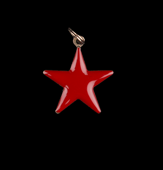 Star shaped enameled red charm, gift for dad, for mum, for a teacher.