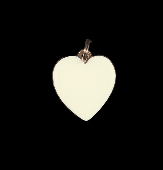 Piccolo ciondolo a forma di cuore smaltato bianco per personalizzare la tua catena o il tuo bracciale. Regalo  per cerimonia, matrimonio, battesimo, nascita. 