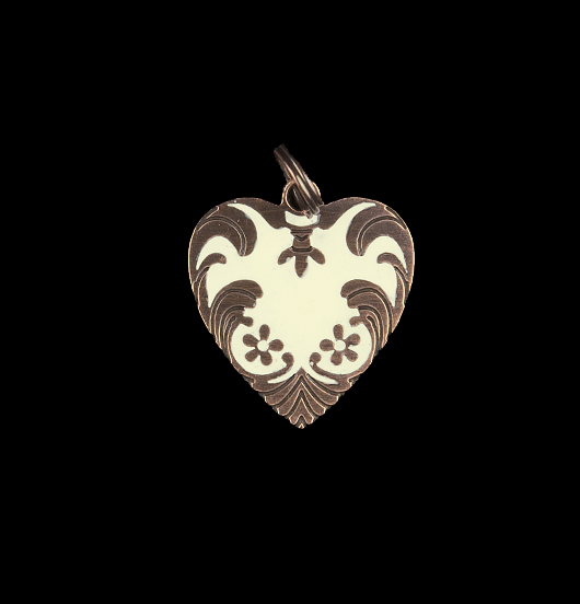 Heart shaped charm in copper enamelled white. Customize your bracelet. Gift for your mum, for Valentine's Day.