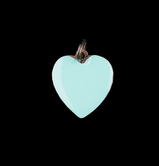 Small pendant heart shaped enamelled in turquoise, gift for a fiancé, gift for a friend, customize your jewel, small turquoise heat in enamelled copper.