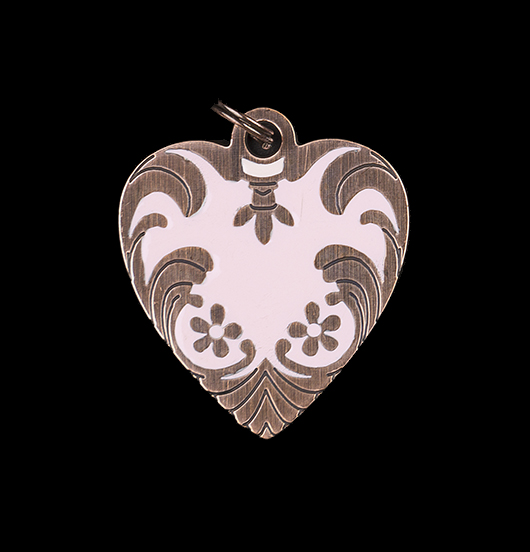 Ciondolo a forma di cuore ribelle rosa in rame smaltato, adatto a creare il tuo gioiello personalizzato. regalo adatto per San Valentino, per la mamma
