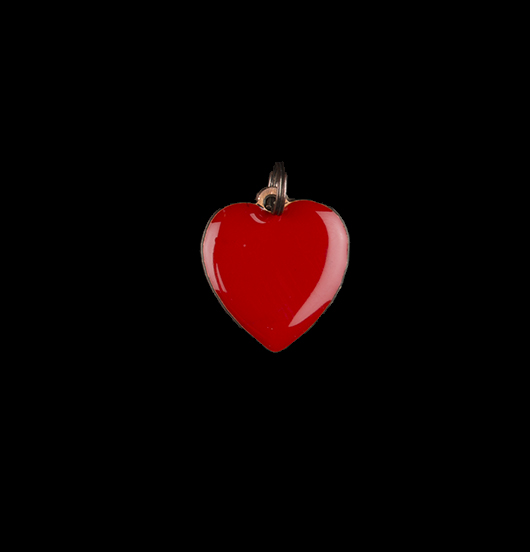 Red little heart shaped enamelled charm. Customized gift for special occasion, Valentine's Day, anniversary.