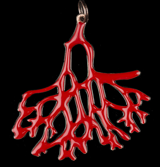 Red lucky charm coral pendant, amulet to give to a friend for a new start.