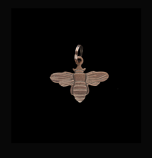 Copper bee charm, charm for a best friend, for a gardener.