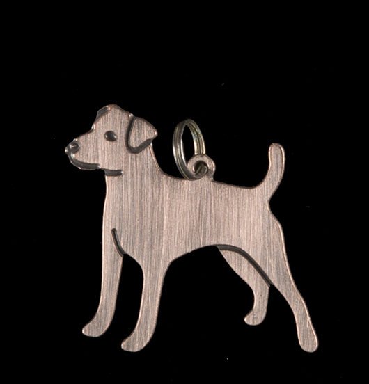 pendant in copper shaped as a dog, gift for a friend, mum, gardener, friend