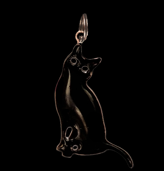 pendant in copper shaped as a cat, gift for a friend, mum, gardener, friend