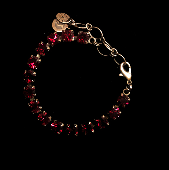 Bracciale in strass rosso